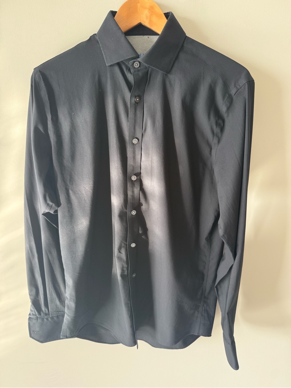Twillory tailored performance Men's Black Long-Sleeve Dress Shirt 15.5 34/35
